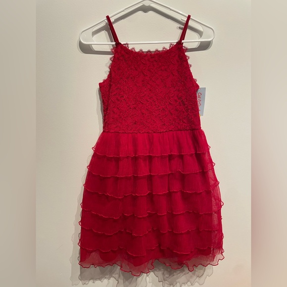 Cat & Jack Other - Cat & Jack Girls Tiered Lace Dress Dark Red Size XL(14) NWT